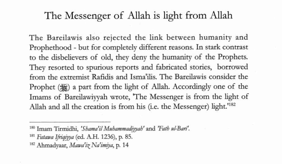 Bareilawi Claim: The Messenger as Light