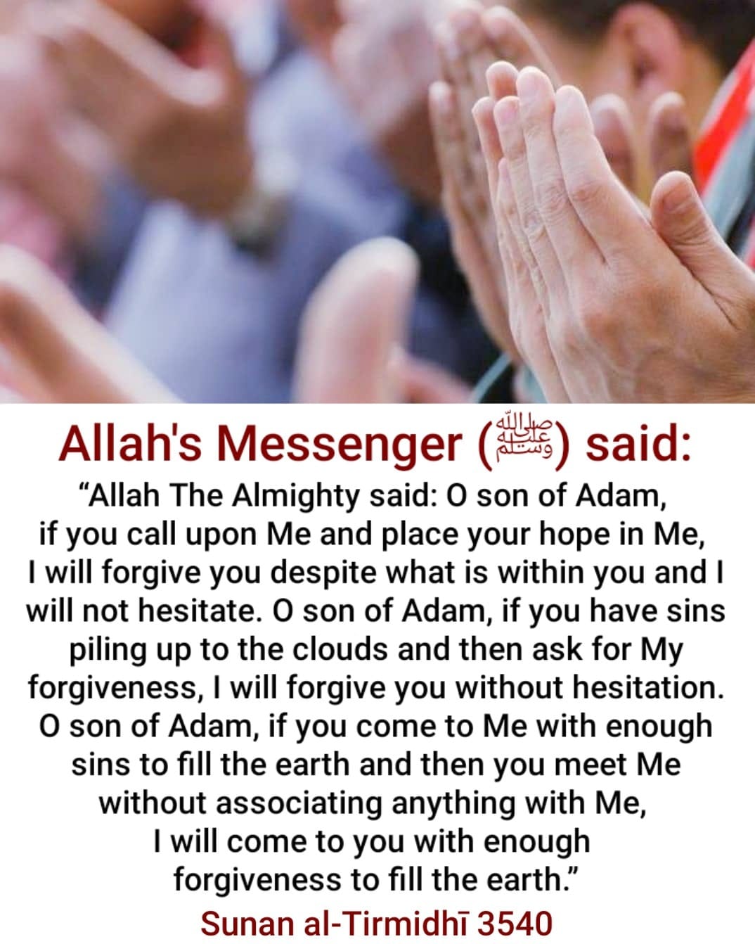 Hadith Qudsi: Forgiveness To Fill The Earth