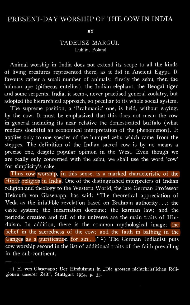 Present-Day Worship of the Cow in India