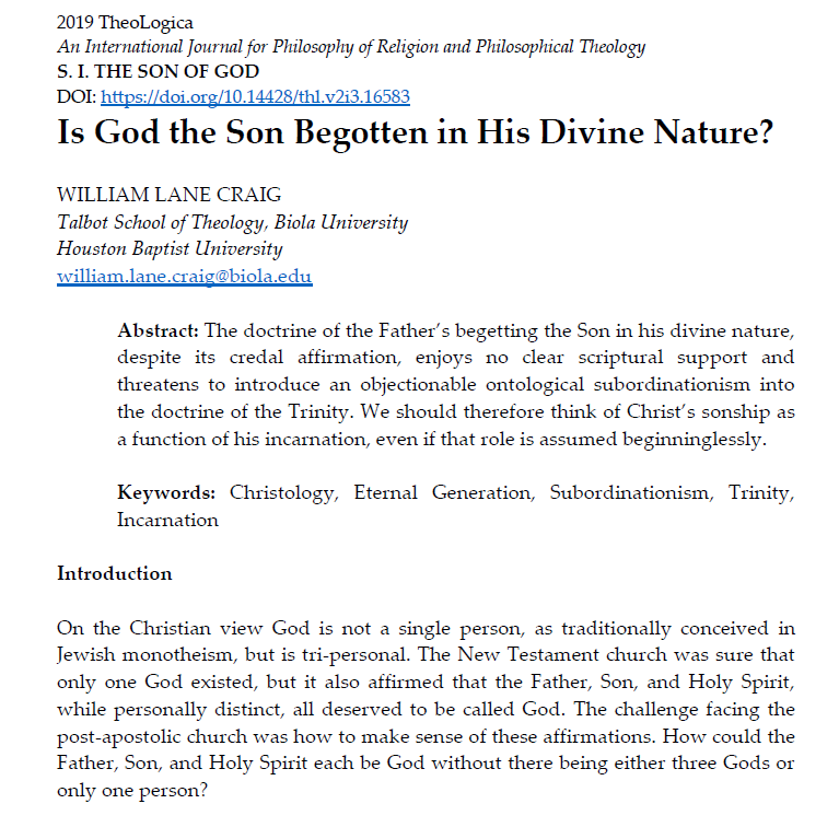 Is God the Son Begotten?