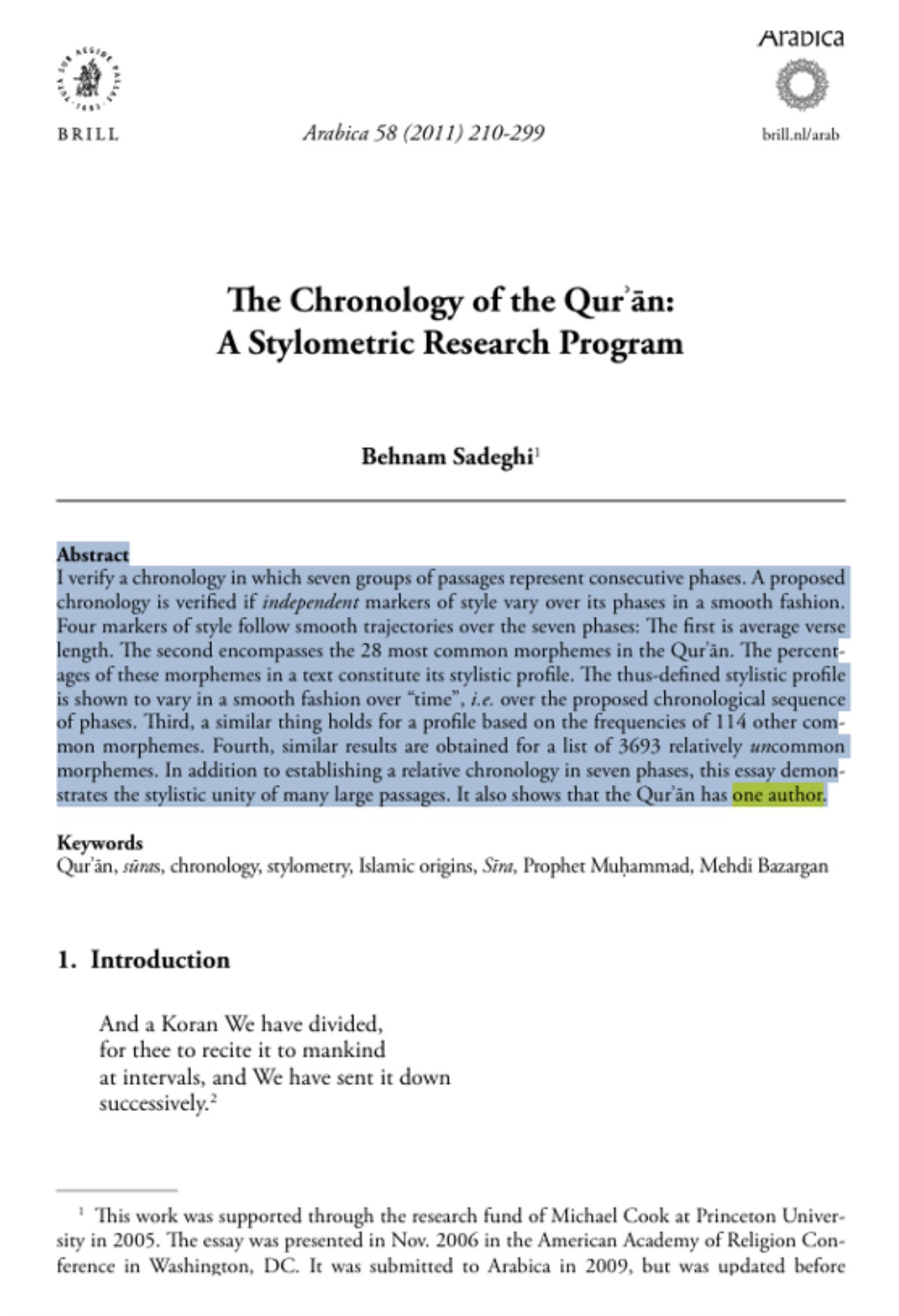 Chronology of the Quran